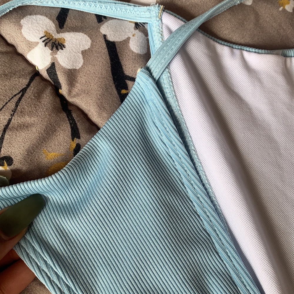 Ribbed tie front thing bikini suit - Picture 8 of 8